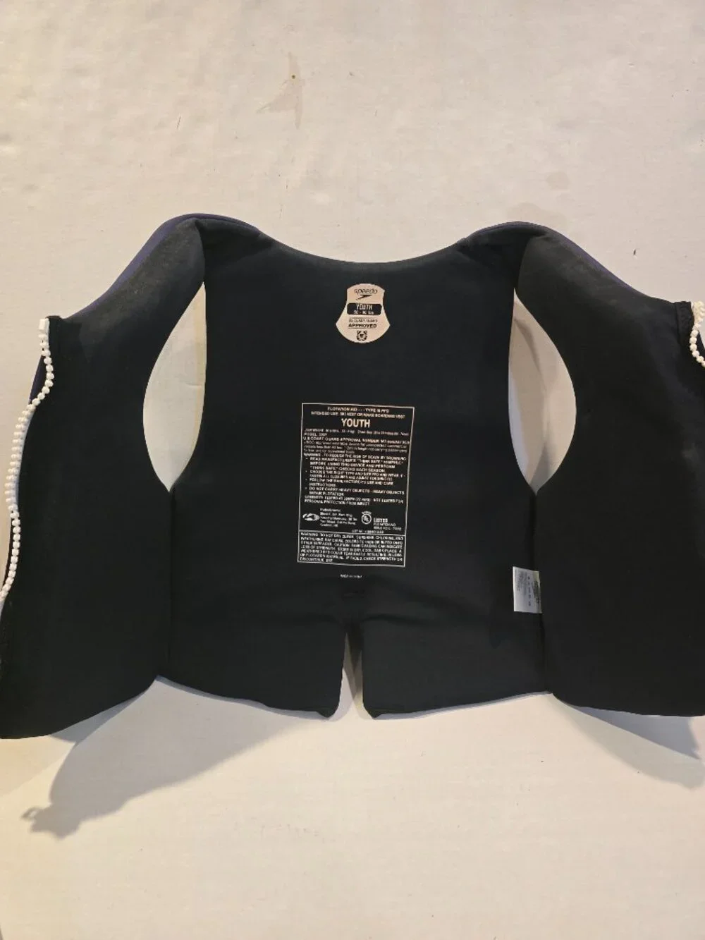 Child Speedo Model 202Y Life Vest 50-90 lbs. Blue White Striped USCG Approved